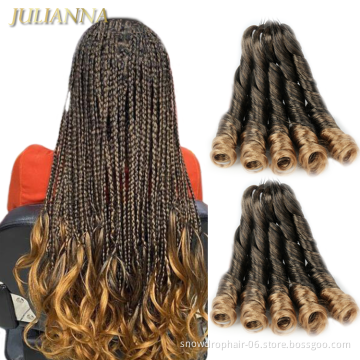 Wholesale Kanekalons French Spiral Curl Synthetic Yaki Pony Style Wavy Kenya Extensions Sea Body For African Curly Braiding Hair